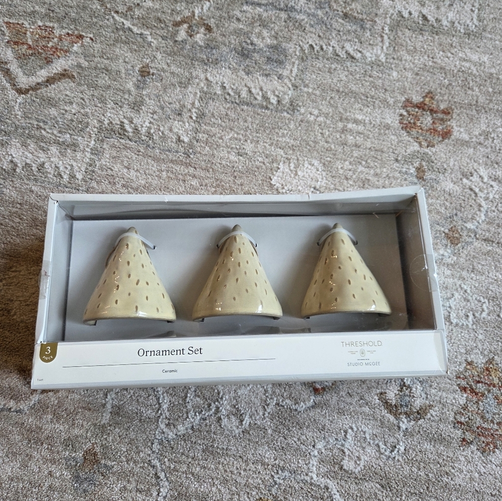 New Threshold Studio McGee ceramic ornament set